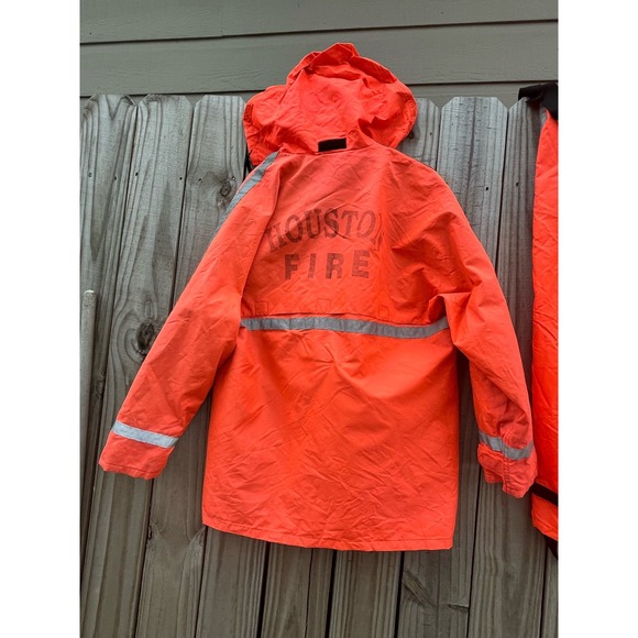 Vintage protective fire fighter outfit bright neon reflectors - Picture 9 of 13